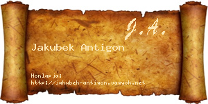 Jakubek Antigon névjegykártya